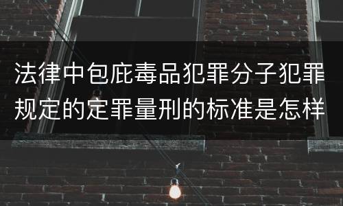 法律中包庇毒品犯罪分子犯罪规定的定罪量刑的标准是怎样的