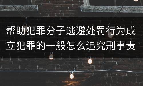 帮助犯罪分子逃避处罚行为成立犯罪的一般怎么追究刑事责任
