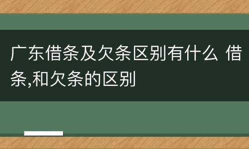 广东借条及欠条区别有什么 借条,和欠条的区别