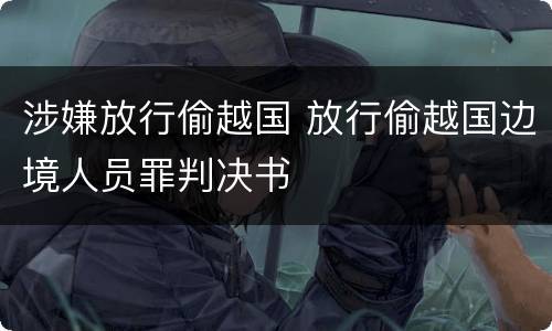 涉嫌放行偷越国 放行偷越国边境人员罪判决书