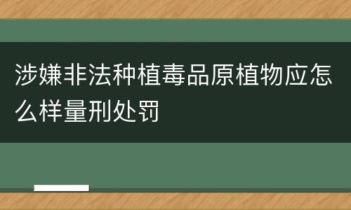 涉嫌非法种植毒品原植物应怎么样量刑处罚