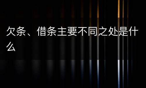 欠条、借条主要不同之处是什么