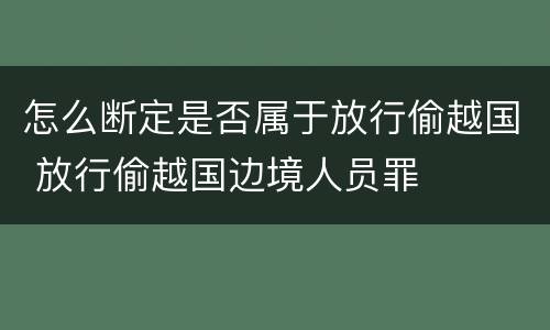 怎么断定是否属于放行偷越国 放行偷越国边境人员罪