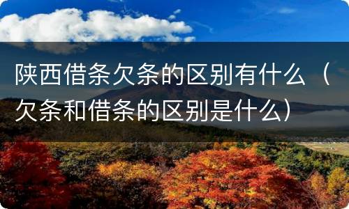 陕西借条欠条的区别有什么（欠条和借条的区别是什么）