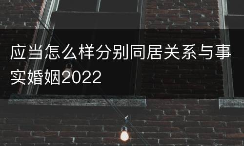 应当怎么样分别同居关系与事实婚姻2022