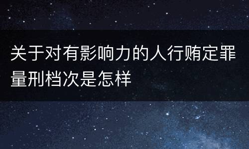 关于对有影响力的人行贿定罪量刑档次是怎样