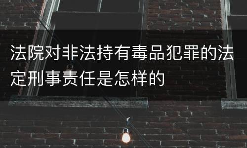 法院对非法持有毒品犯罪的法定刑事责任是怎样的