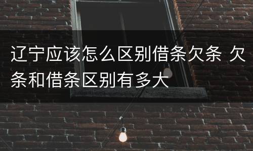 辽宁应该怎么区别借条欠条 欠条和借条区别有多大