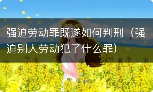 强迫劳动罪既遂如何判刑（强迫别人劳动犯了什么罪）