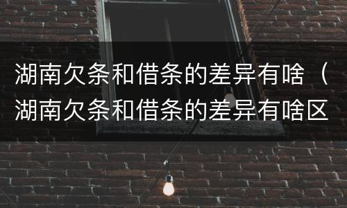 湖南欠条和借条的差异有啥（湖南欠条和借条的差异有啥区别）