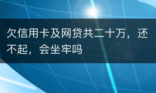 欠信用卡及网贷共二十万，还不起，会坐牢吗