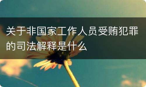 关于非国家工作人员受贿犯罪的司法解释是什么