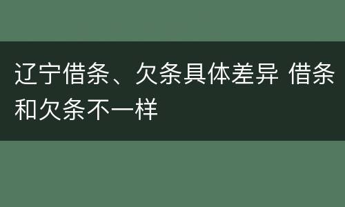 辽宁借条、欠条具体差异 借条和欠条不一样