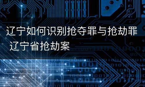 辽宁如何识别抢夺罪与抢劫罪 辽宁省抢劫案