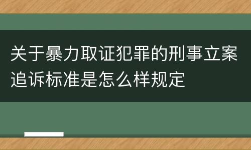 关于暴力取证犯罪的刑事立案追诉标准是怎么样规定