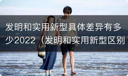 发明和实用新型具体差异有多少2022（发明和实用新型区别）