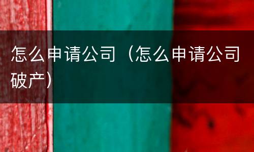 怎么申请公司（怎么申请公司破产）