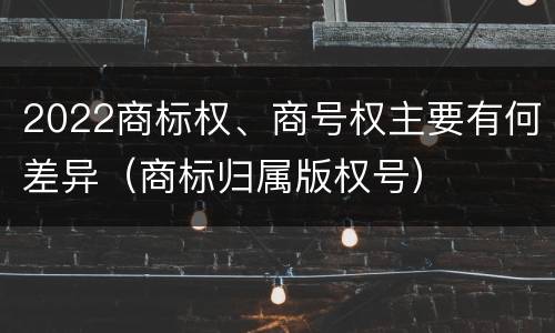 2022商标权、商号权主要有何差异（商标归属版权号）