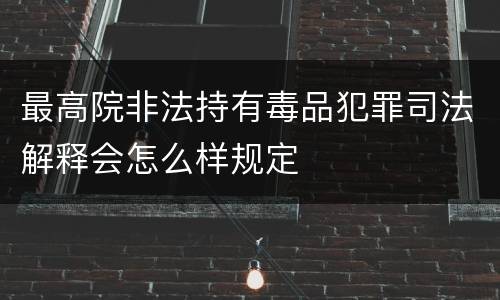 最高院非法持有毒品犯罪司法解释会怎么样规定
