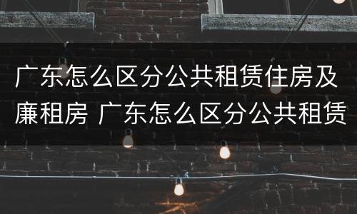 广东怎么区分公共租赁住房及廉租房 广东怎么区分公共租赁住房及廉租房区别