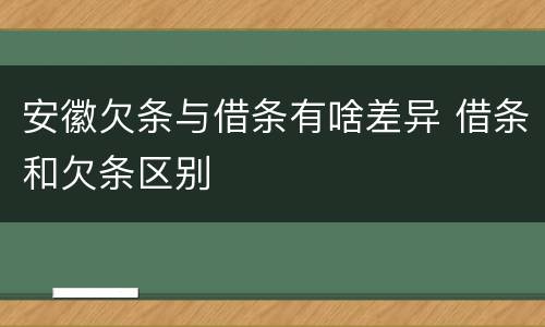 安徽欠条与借条有啥差异 借条和欠条区别