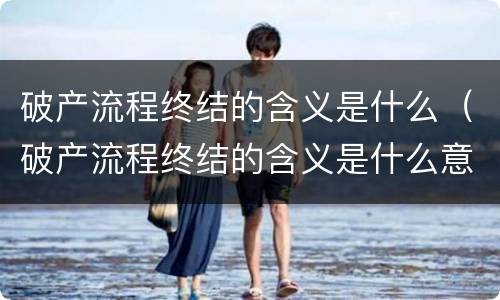 破产流程终结的含义是什么（破产流程终结的含义是什么意思）