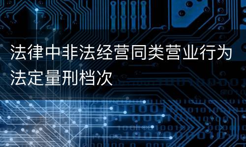 法律中非法经营同类营业行为法定量刑档次