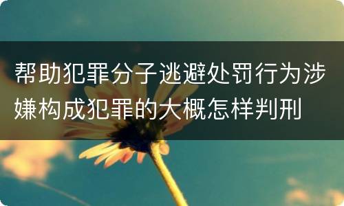 帮助犯罪分子逃避处罚行为涉嫌构成犯罪的大概怎样判刑