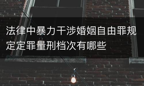 法律中暴力干涉婚姻自由罪规定定罪量刑档次有哪些