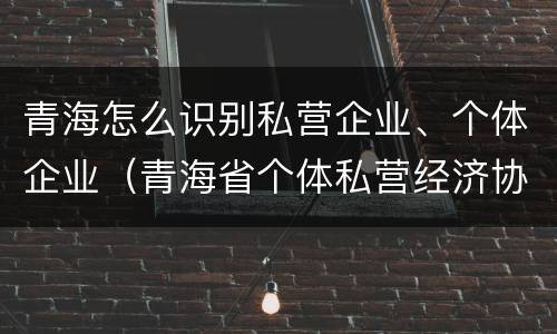 青海怎么识别私营企业、个体企业（青海省个体私营经济协会）