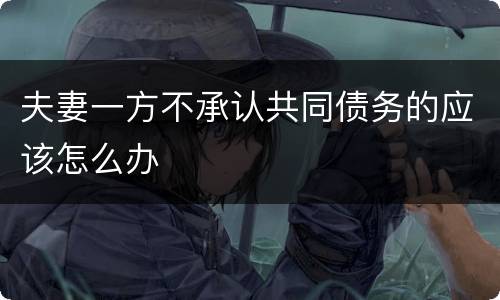 夫妻一方不承认共同债务的应该怎么办