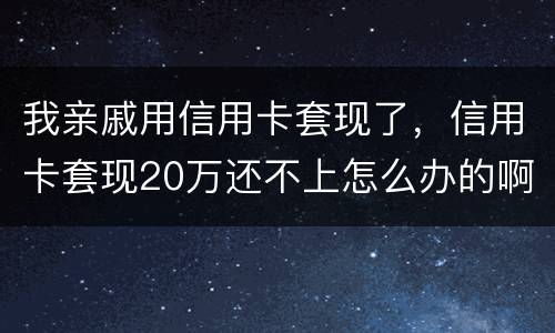 我亲戚用信用卡套现了，信用卡套现20万还不上怎么办的啊