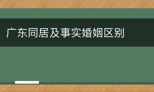 广东同居及事实婚姻区别