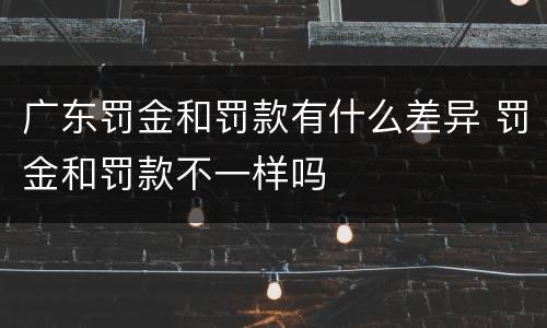 广东罚金和罚款有什么差异 罚金和罚款不一样吗