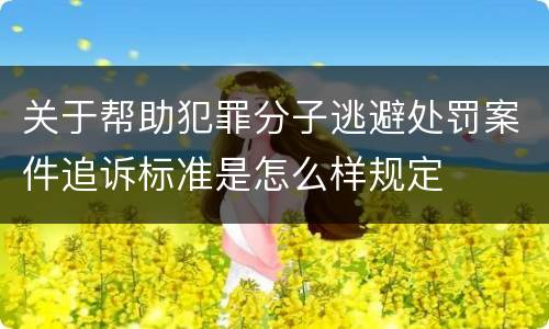 关于帮助犯罪分子逃避处罚案件追诉标准是怎么样规定