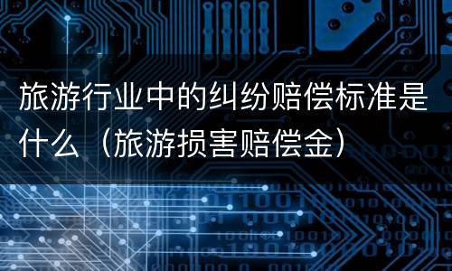 旅游行业中的纠纷赔偿标准是什么（旅游损害赔偿金）