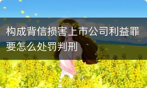 构成背信损害上市公司利益罪要怎么处罚判刑