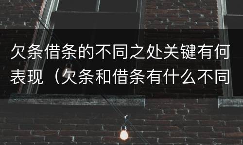 欠条借条的不同之处关键有何表现（欠条和借条有什么不同之处）