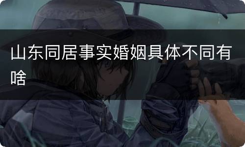 山东同居事实婚姻具体不同有啥