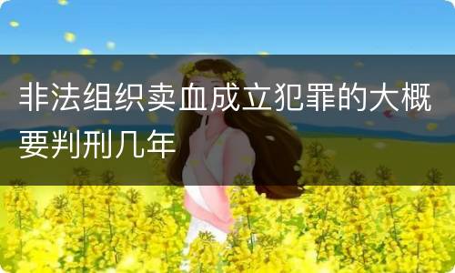 非法组织卖血成立犯罪的大概要判刑几年