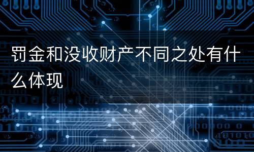 罚金和没收财产不同之处有什么体现