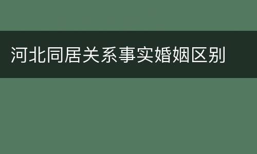 河北同居关系事实婚姻区别