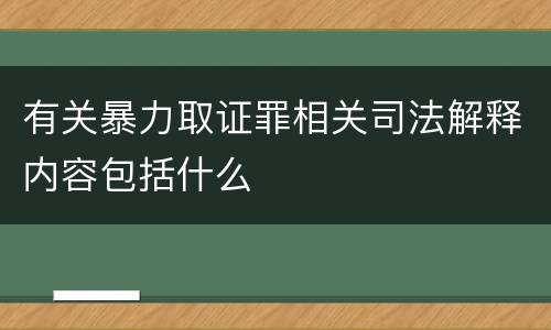 有关暴力取证罪相关司法解释内容包括什么