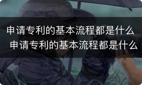 申请专利的基本流程都是什么 申请专利的基本流程都是什么意思
