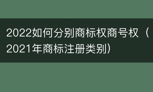 2022如何分别商标权商号权（2021年商标注册类别）
