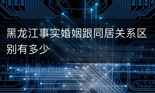 黑龙江事实婚姻跟同居关系区别有多少