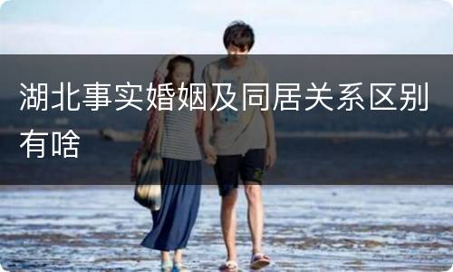湖北事实婚姻及同居关系区别有啥
