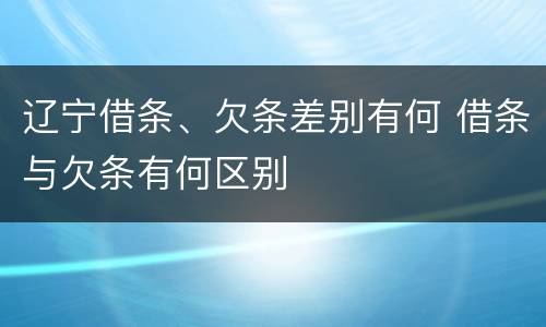 辽宁借条、欠条差别有何 借条与欠条有何区别