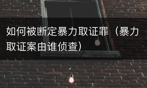 如何被断定暴力取证罪（暴力取证案由谁侦查）