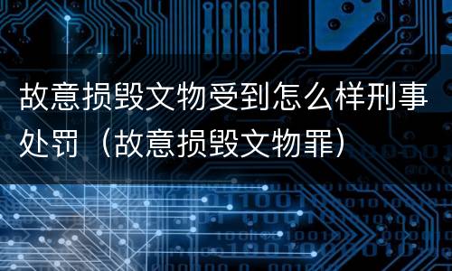 故意损毁文物受到怎么样刑事处罚（故意损毁文物罪）